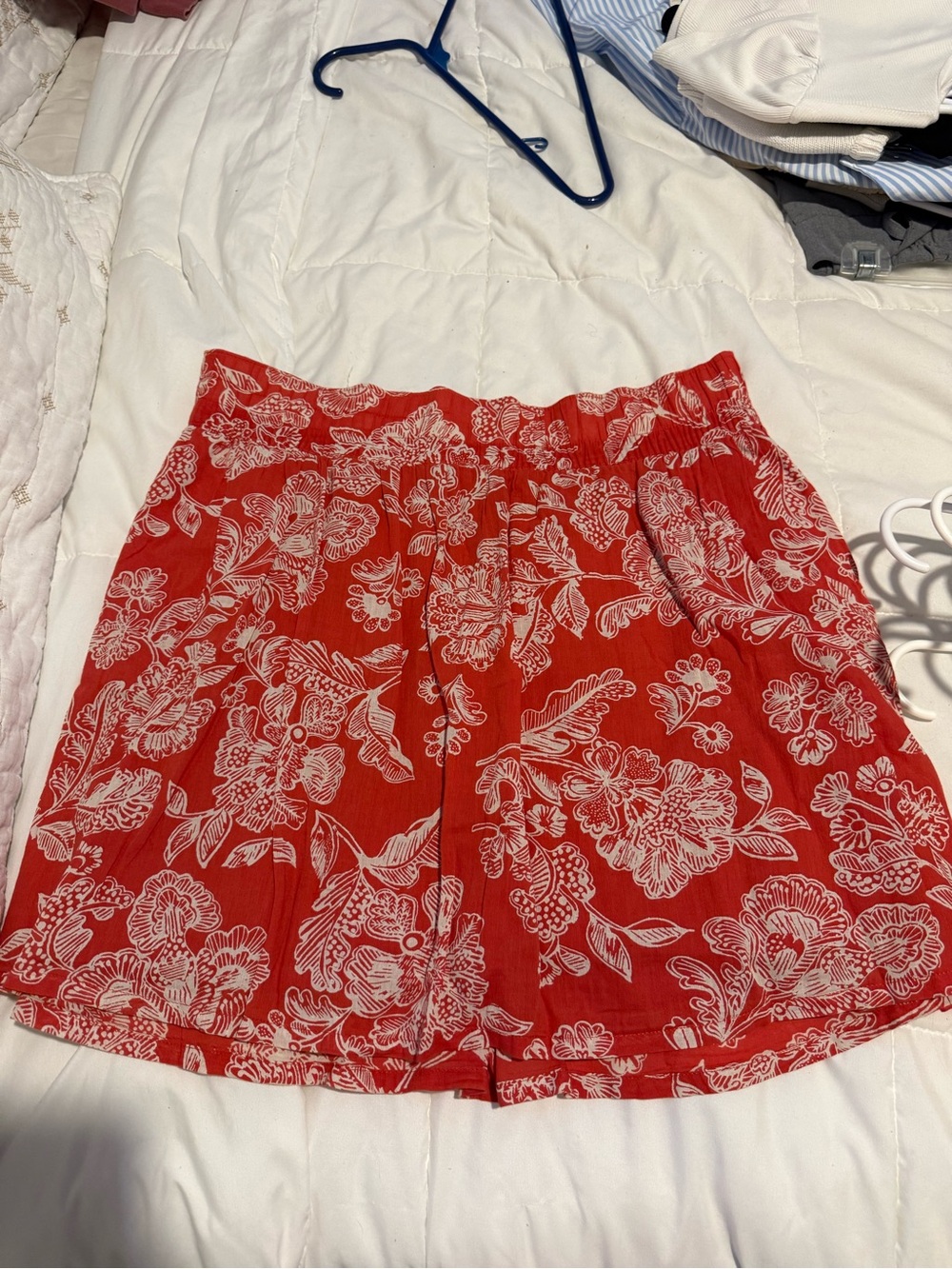 Old Navy Red Floral Bermuda Shorts